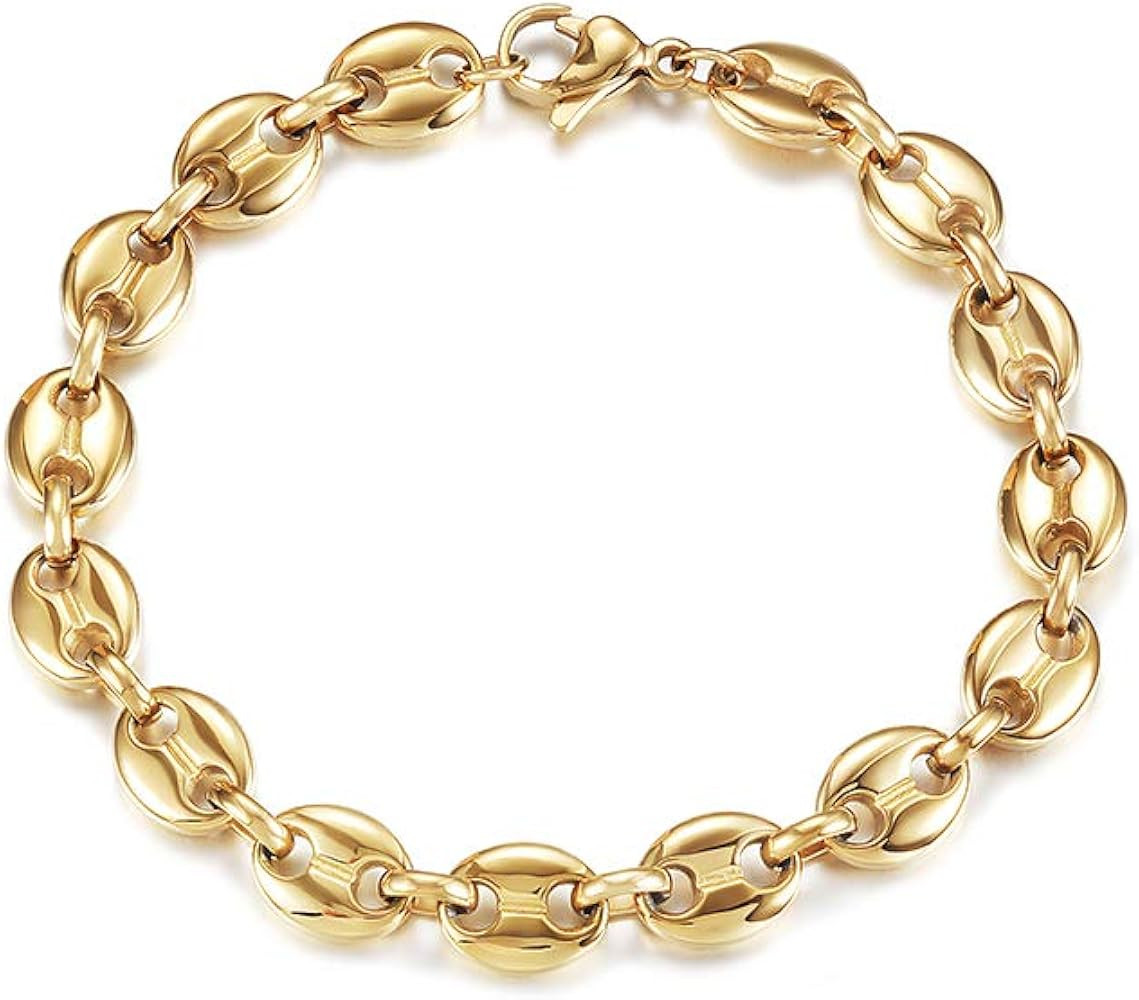 14k Gold filled coffee bean bracelet for women mariner bracelet coffee jewelry for women bean cha... | Amazon (US)