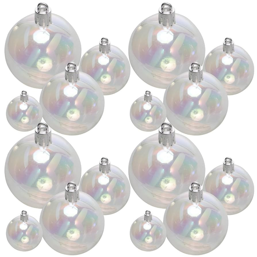 Iridescent Ornament Balls, 18 PCS Multisize Clear Ornament Balls for Halloween DIY Cauldron Bubbl... | Amazon (US)