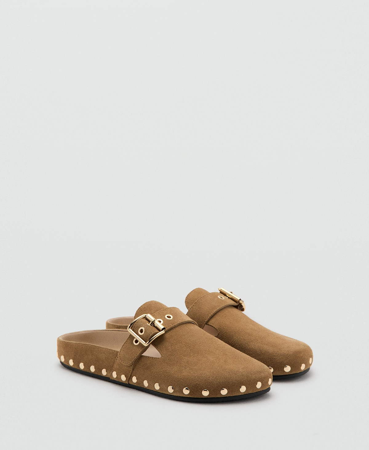Mango Women's Studded Leather Shoes - Sand | Macy's