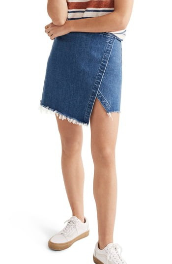 Women's Madewell Denim Faux Wrap Mini Skirt | Nordstrom
