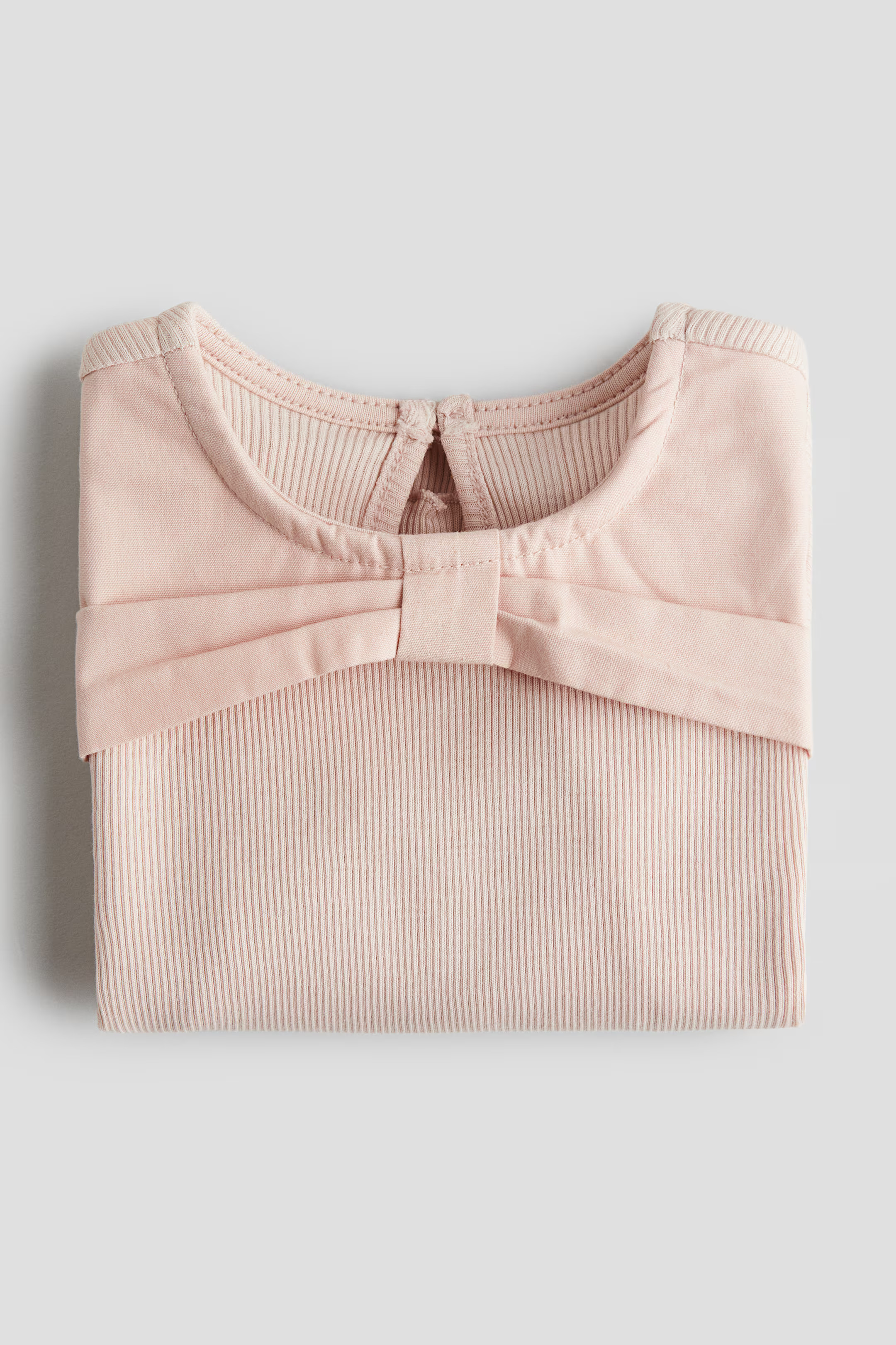 Bow-Detail Jersey Top - Powder pink - Kids | H&M US | H&M (US + CA)