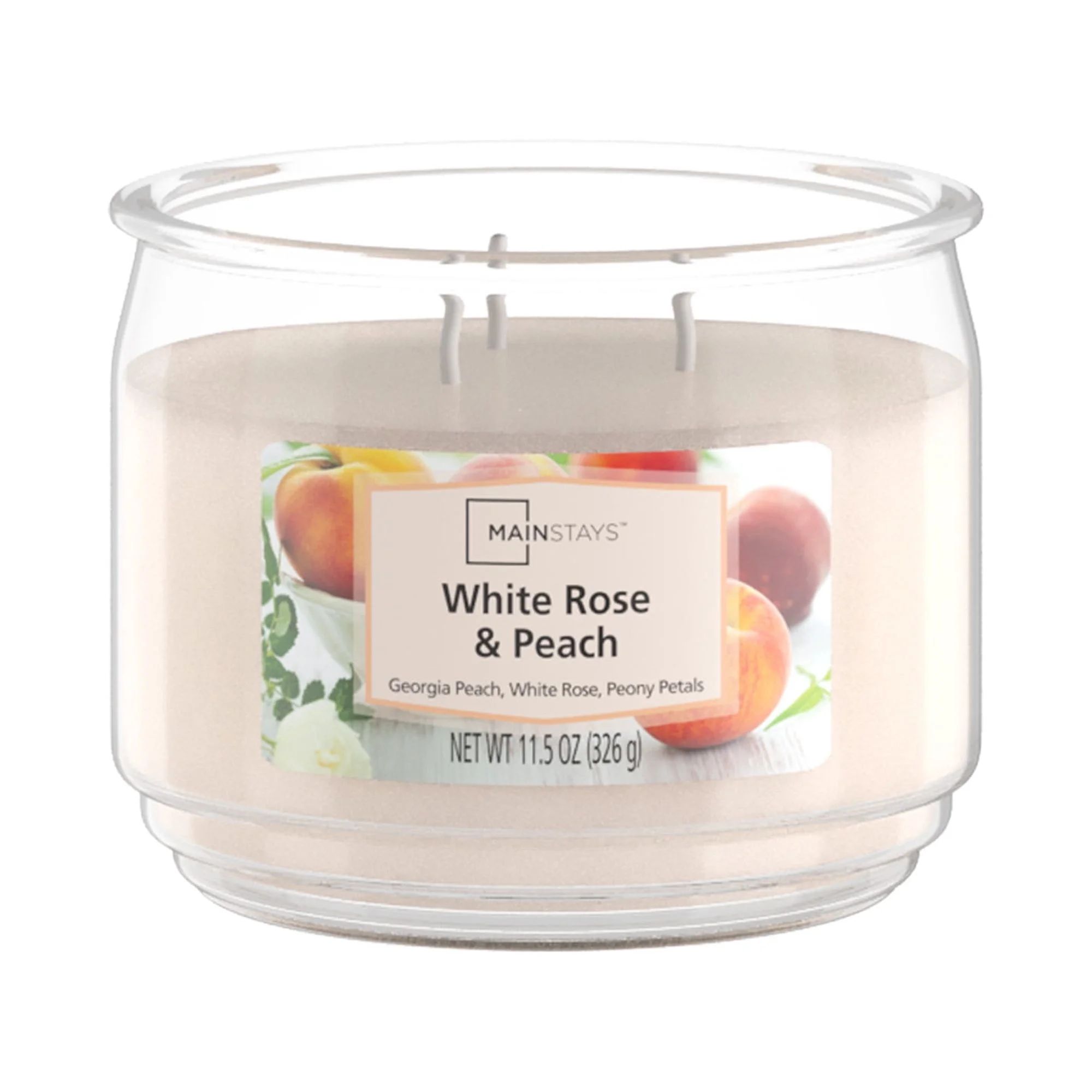 MS 11.5OZ White Rose & Peach 3-wick Candle | Walmart (US)