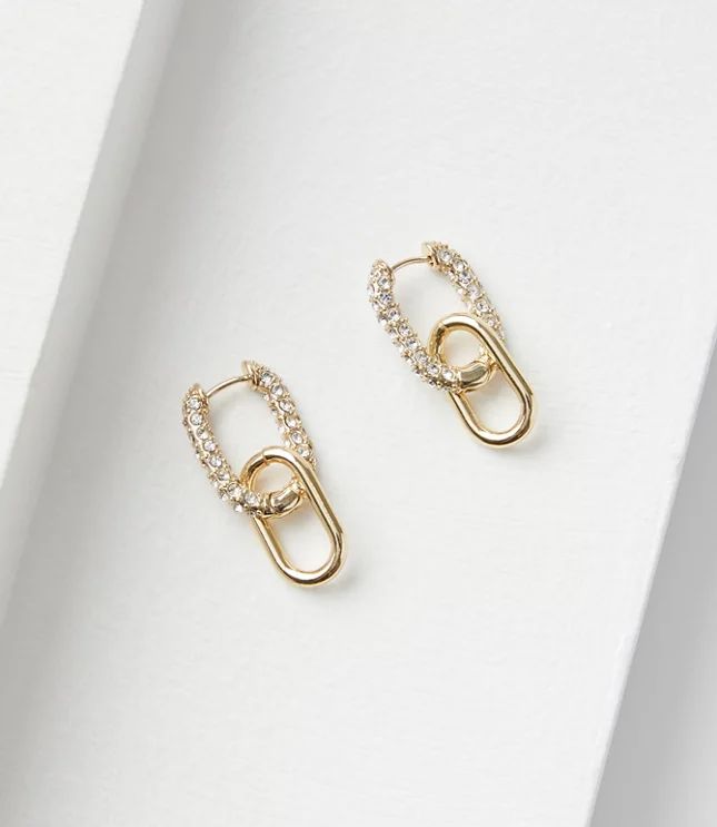 Pave Chain Link Drop Earrings | LOFT