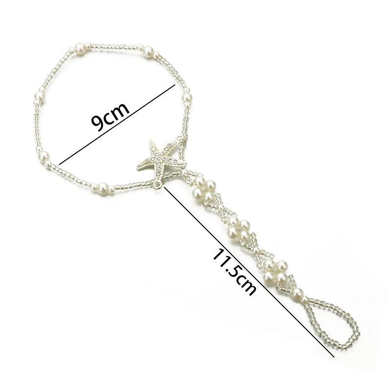 Bridal Starfish Barefoot Sandals Women Beaded Layered Bracelets Anklet Rhinestones Foot Chain Jew... | Walmart (US)