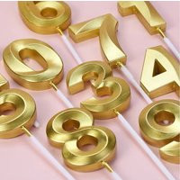 Gold Birthday Number Candle - Twist Happy Candles Cake Toppers Party Decoration Deco | Etsy (US)