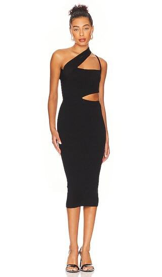 Clara Knit Midi Dress in Black | Revolve Clothing (Global)