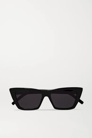 SAINT LAURENT - Mica Cat-eye Acetate Sunglasses - Black | NET-A-PORTER (US)