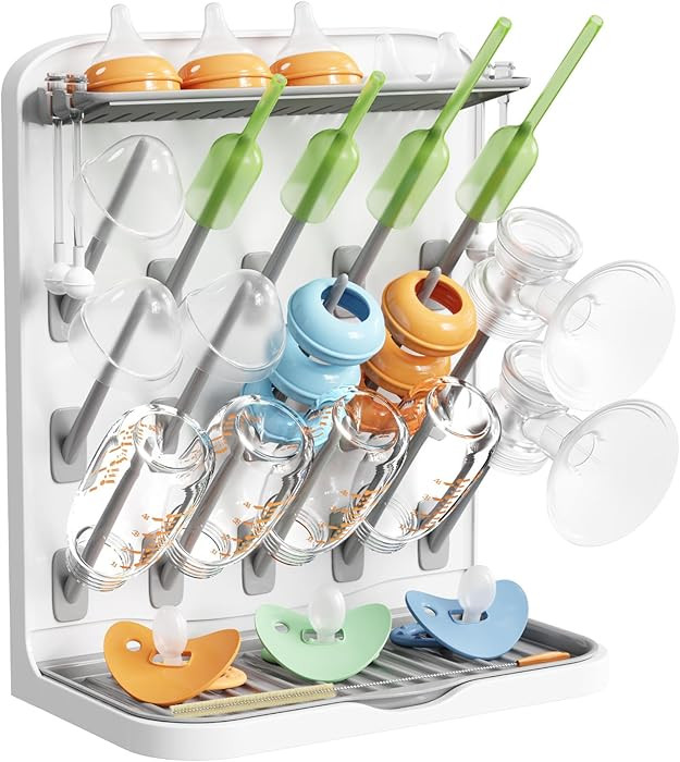 Lifewit Large Baby Bottle Drying Rack, 15 Hooks Vertical Rack Dryer with Removable Pacifiers Box,... | Amazon (US)