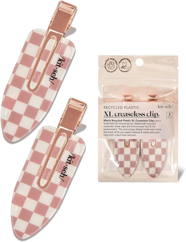 Kitsch Extra Large Creaseless Hair Clips for Women, No Bend No Crease Hair Clips, Recycled Acryli... | Amazon (US)