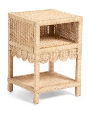 16x16x24 Rattan Scalloped Side Table | TJ Maxx