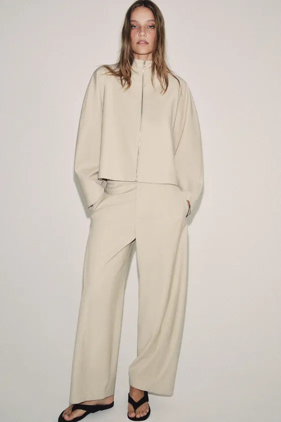 ZW COLLECTION ZIPPED BOMBER JACKET | Zara UK