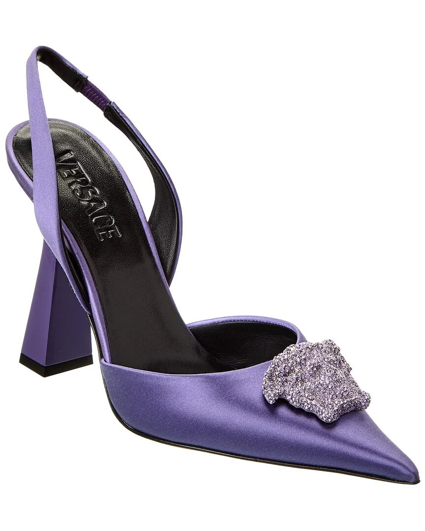 Versace La Medusa Satin Slingback Pump | Shop Simon