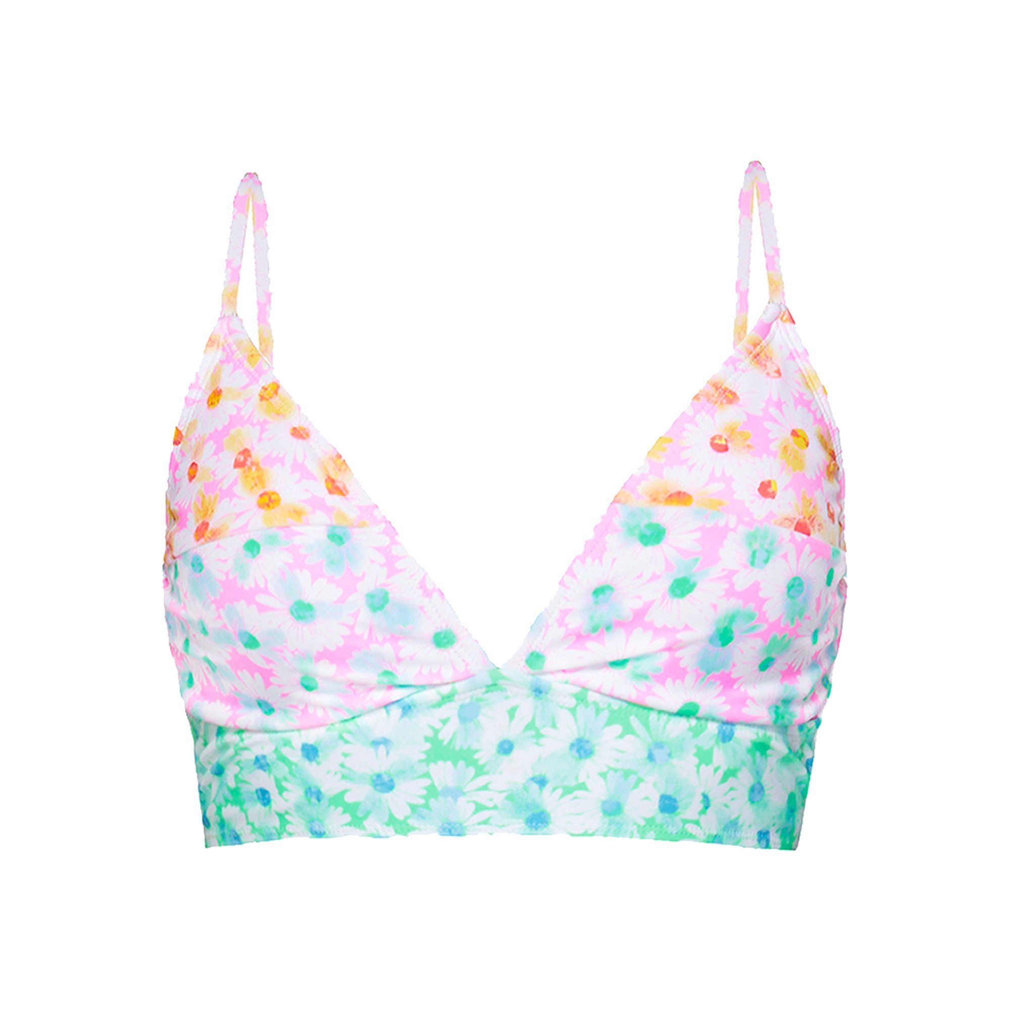 No Boundaries Juniors Pastel Daisy Longline Swim Top | Walmart (US)