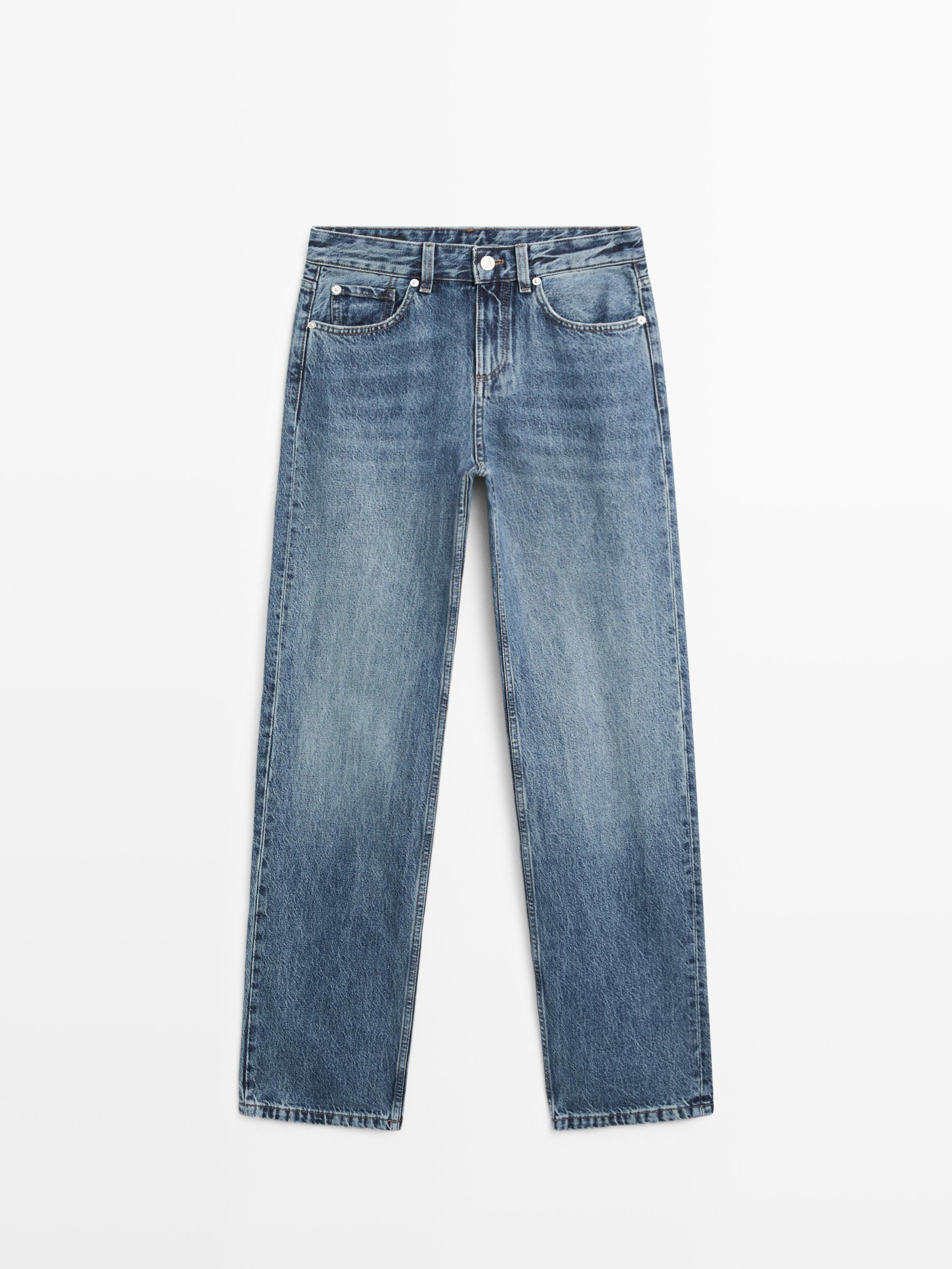 Mid-rise straight-leg jeans | Massimo Dutti UK