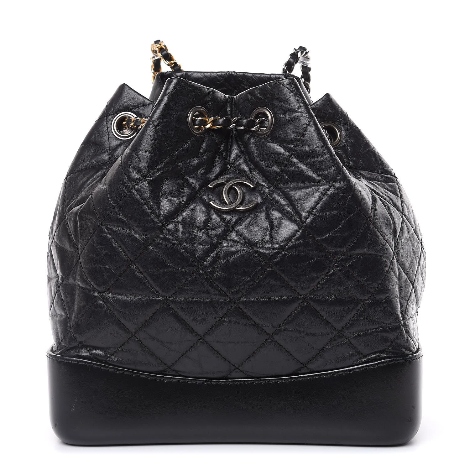 CHANEL Aged Calfskin Quilted Small Gabrielle Backpack Black | Fashionphile