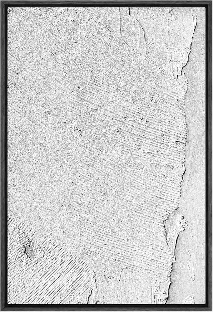 SIGNFORD Framed Canvas Print Wall Art White Grunge Paint Stroke Landscape Abstract Shapes Illustr... | Amazon (US)
