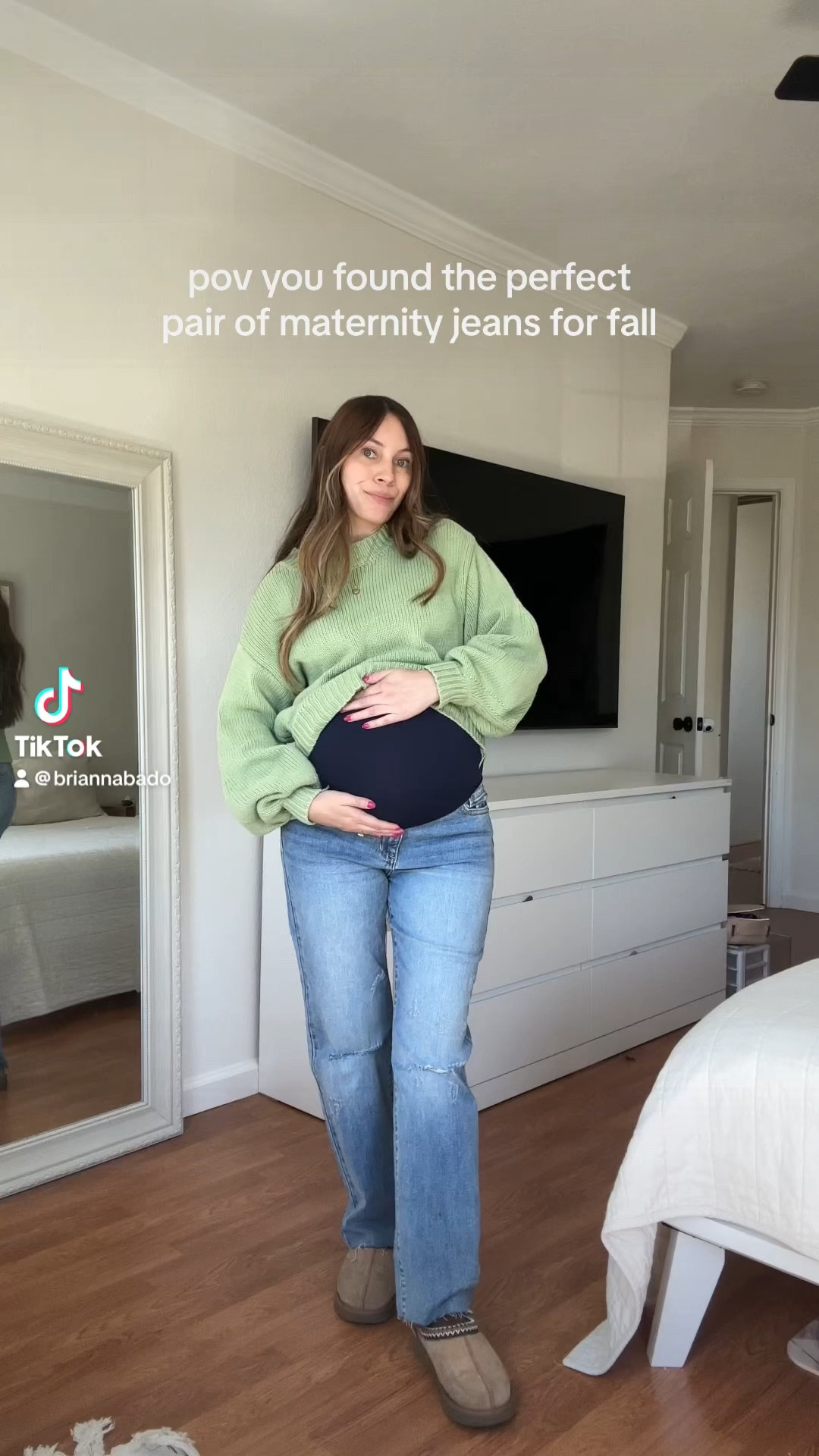 The cutest maternity jeans! 

#LTKBump #LTKVideo #LTKBaby