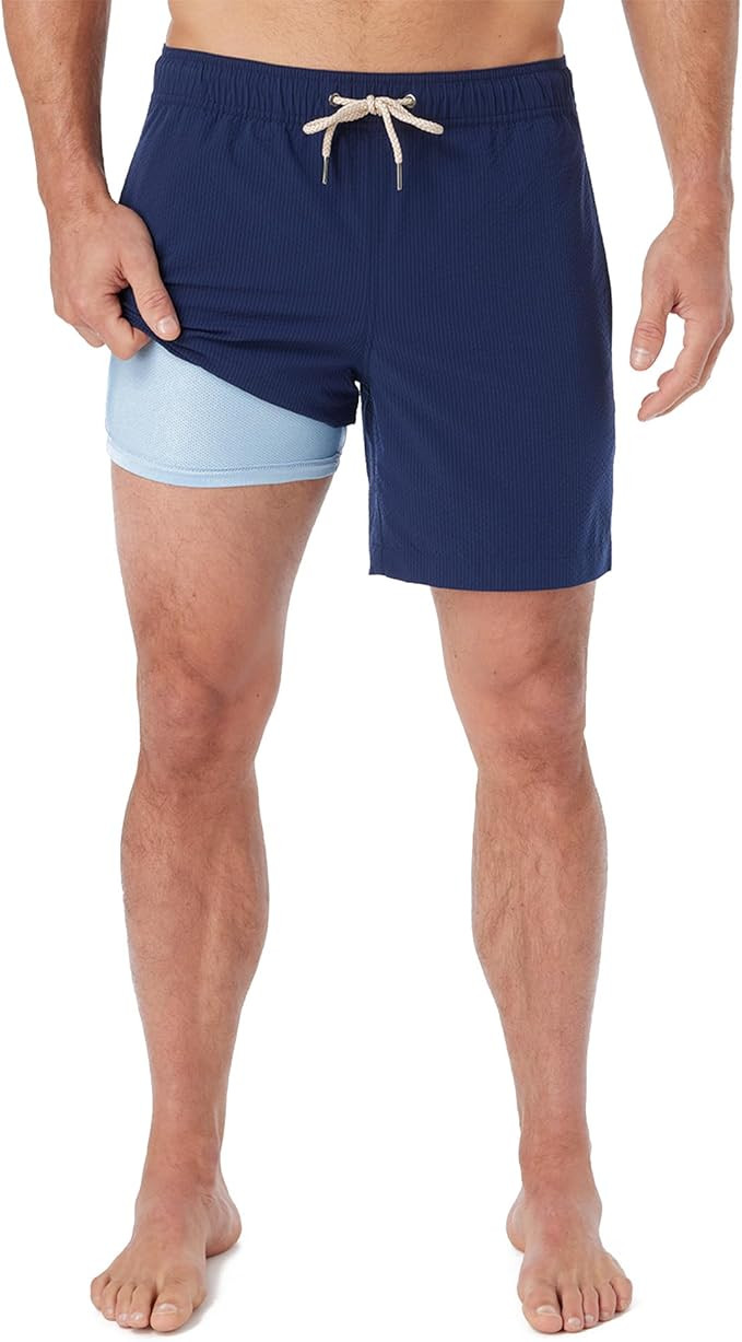 Fair Harbor The Bayberry Trunk –– Men's Swim Suits with Liner, 7-inch Inseam –– Anti-Chaf... | Amazon (US)