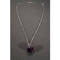 Vintage Art Deco Style Sterling Silver Genuine Purple Agate Heart Shaped Dangle Pendant Necklace Jewelry K#23 | Etsy (US)