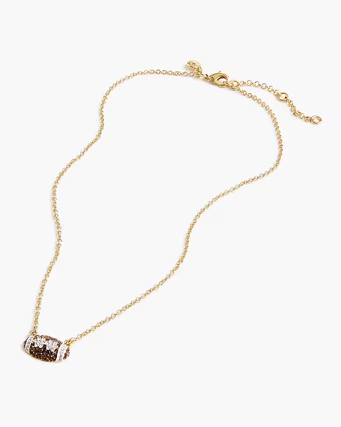 Pavé football charm necklace | J.Crew Factory
