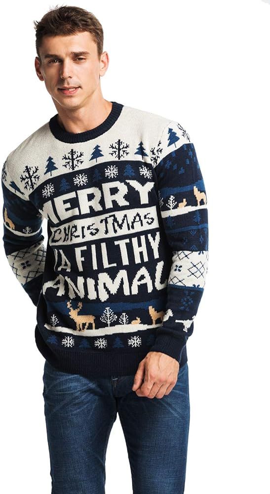 Unisex Men's Ugly Christmas Sweater Classic Fair Isle Cute Reindeer Knitted Funny Santa Pullover ... | Amazon (US)