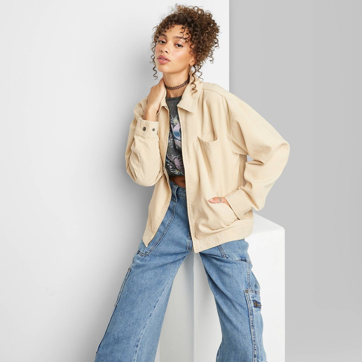 Women's Boxy Zip-Up Cord Jacket - Wild Fable™ | Target
