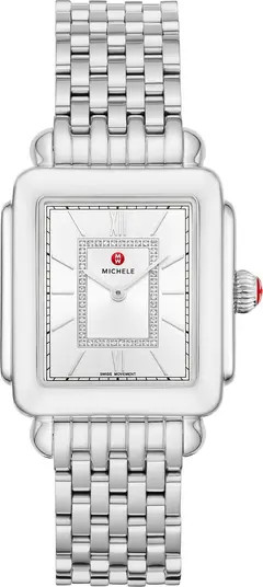MICHELE Women's Deco II Diamond Bracelet Watch, 20mm x 43mm - 0.11 ctw | Nordstromrack | Nordstrom Rack