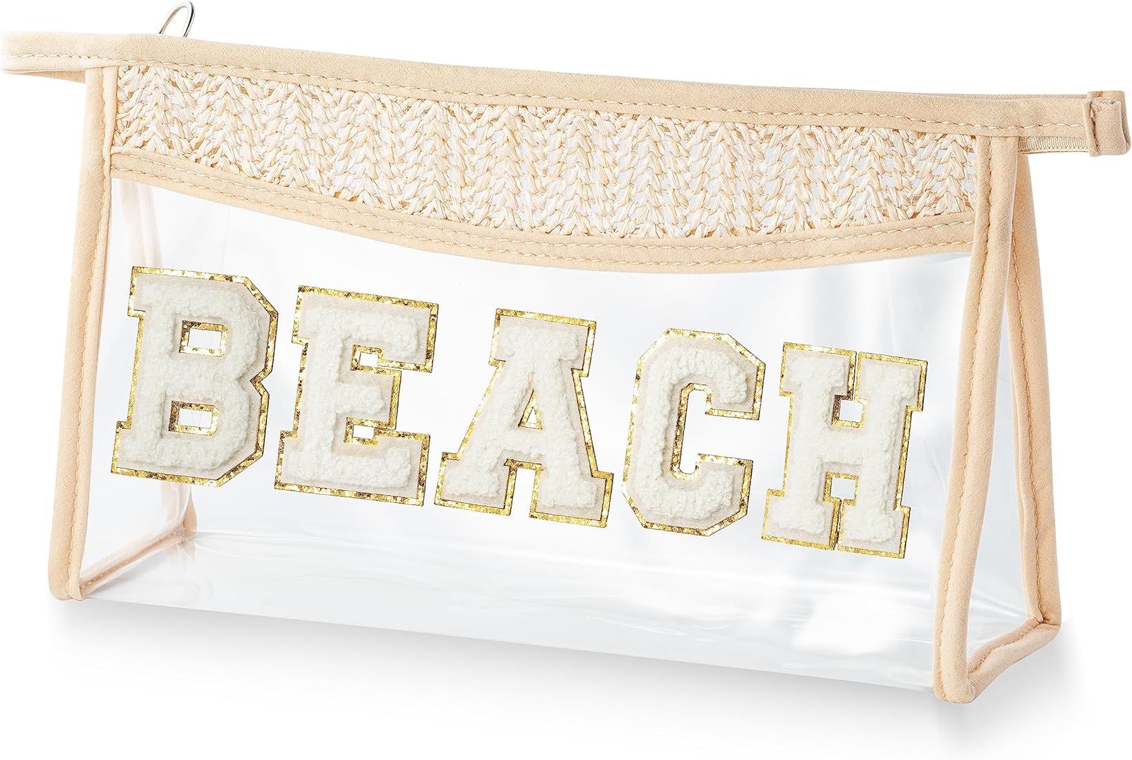 Boho Patch BEACH Cosmetic Bag Transparent PVC Travel Toiletry Bag Beach Cosmetic Bag Travel MakeU... | Amazon (US)