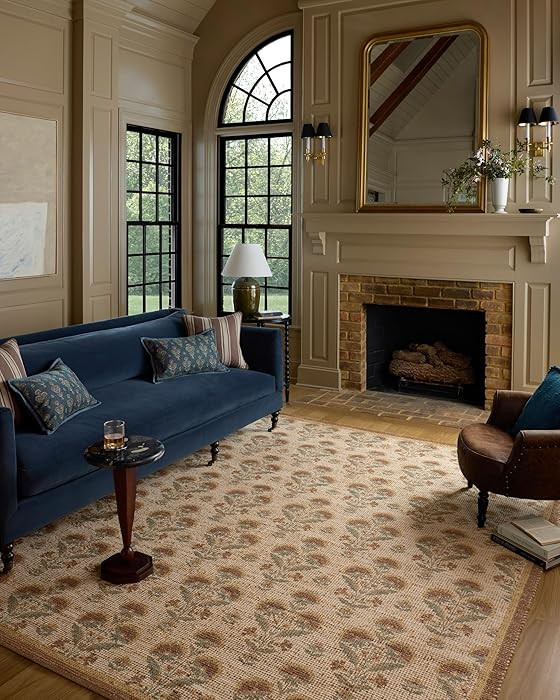 Loloi Chris Loves Julia Rue Collection RUE-01 Wheat/Sage 7'-6" x 9'-6" Area Rug Jute Neutral Flor... | Amazon (US)