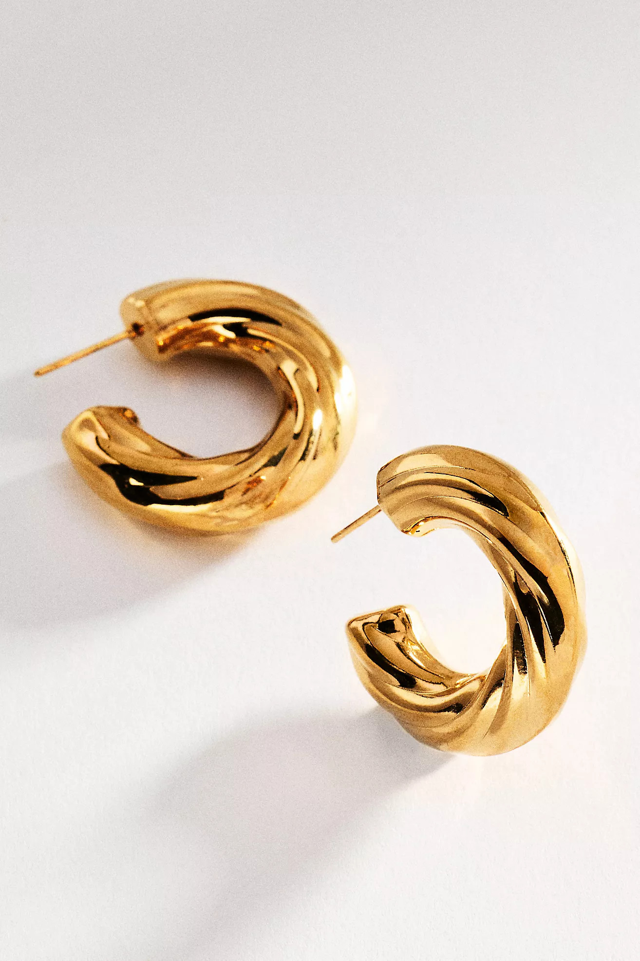 Textured Hoop Post Earrings | Anthropologie (US)