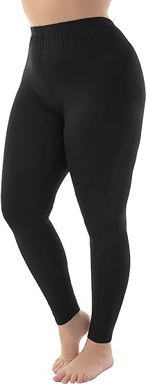 ZERDOCEAN Women's Plus Size Stretchy Soft Lightweight Full Length Leggings | Amazon (US)