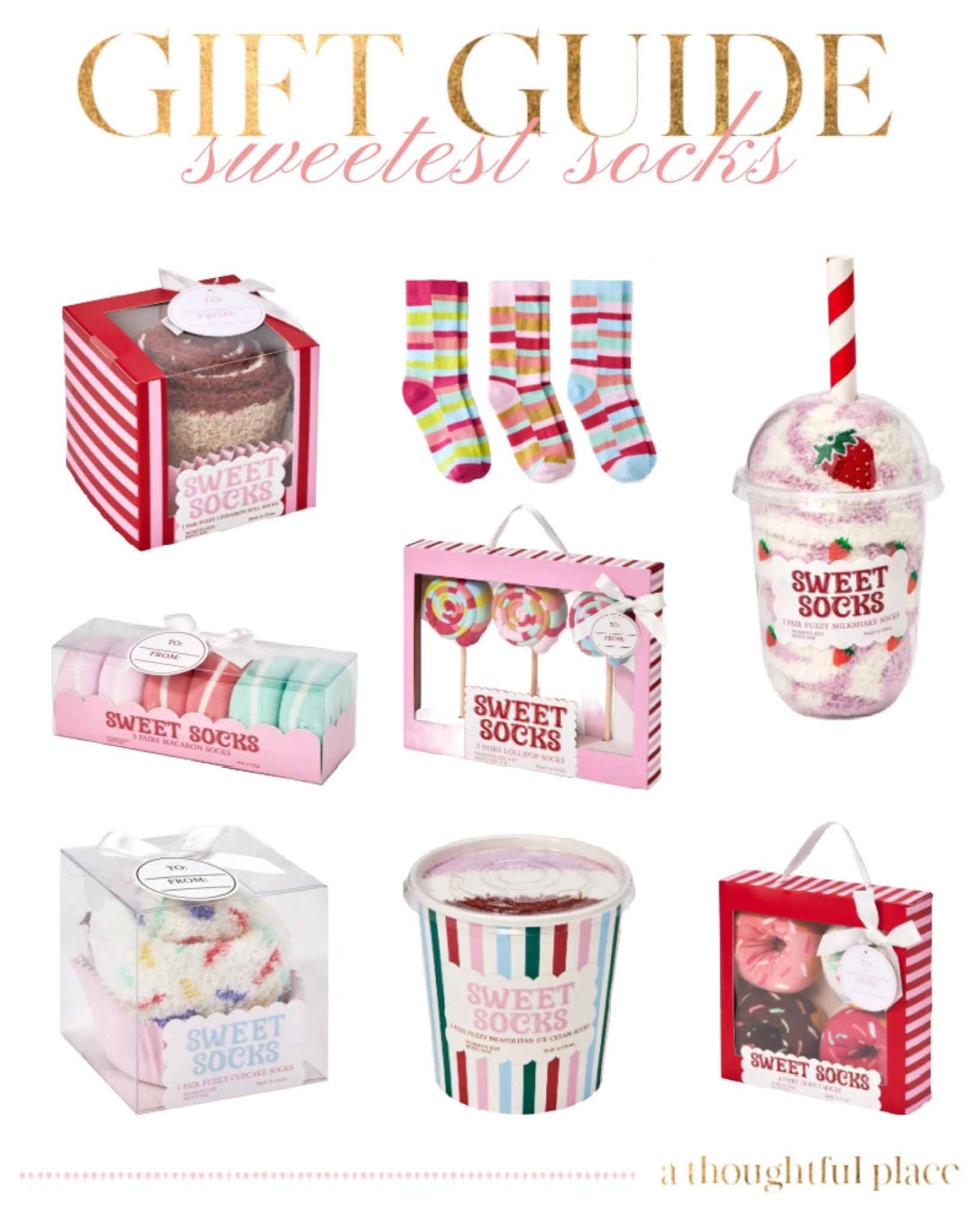 I can’t get over the darling packaging of these socks. Such a perfect stocking stuffer or gift exchange idea. All of them are so cute.