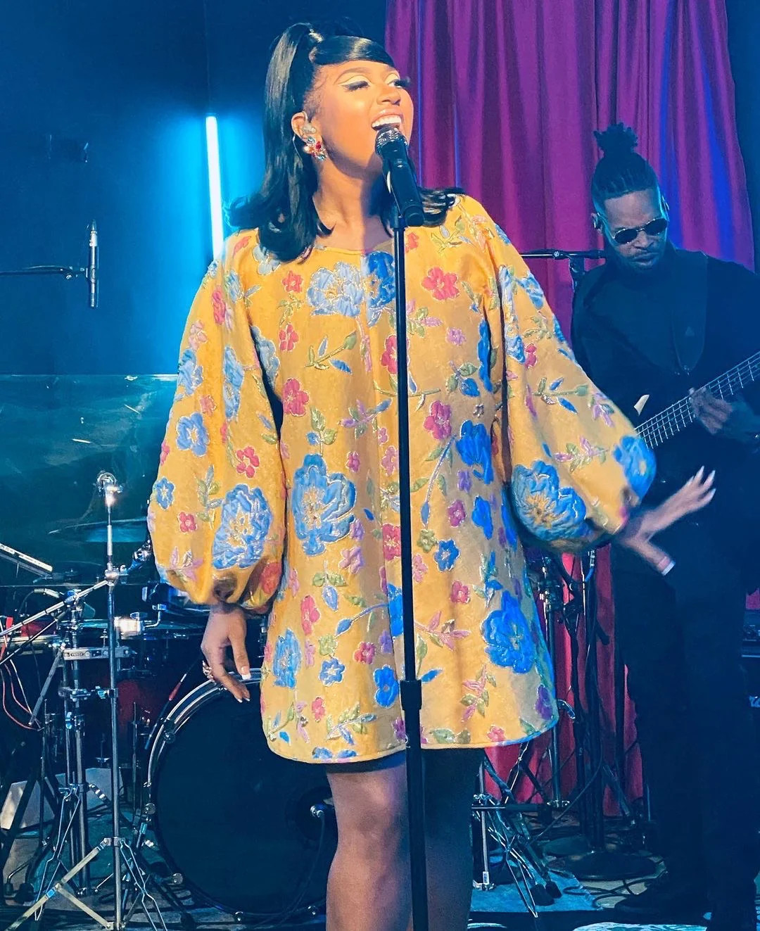 Arianne Elmy YELLOW JACQUARD FLORAL GOOD LUCK DRESS | Fashion Bomb