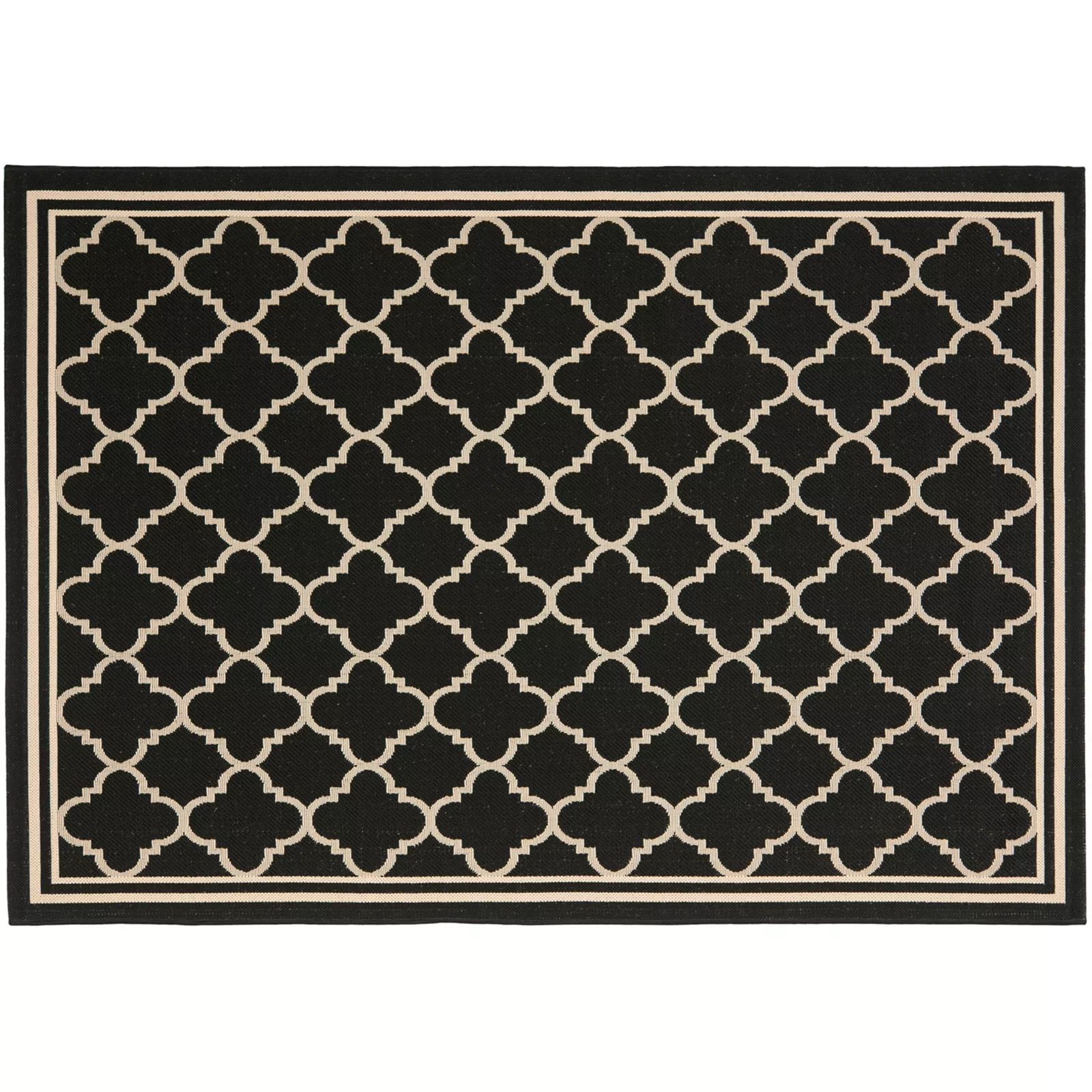 Safavieh Courtyard Trellis Indoor Outdoor Rug, Black, 6.5Ft Rnd | Kohl's
