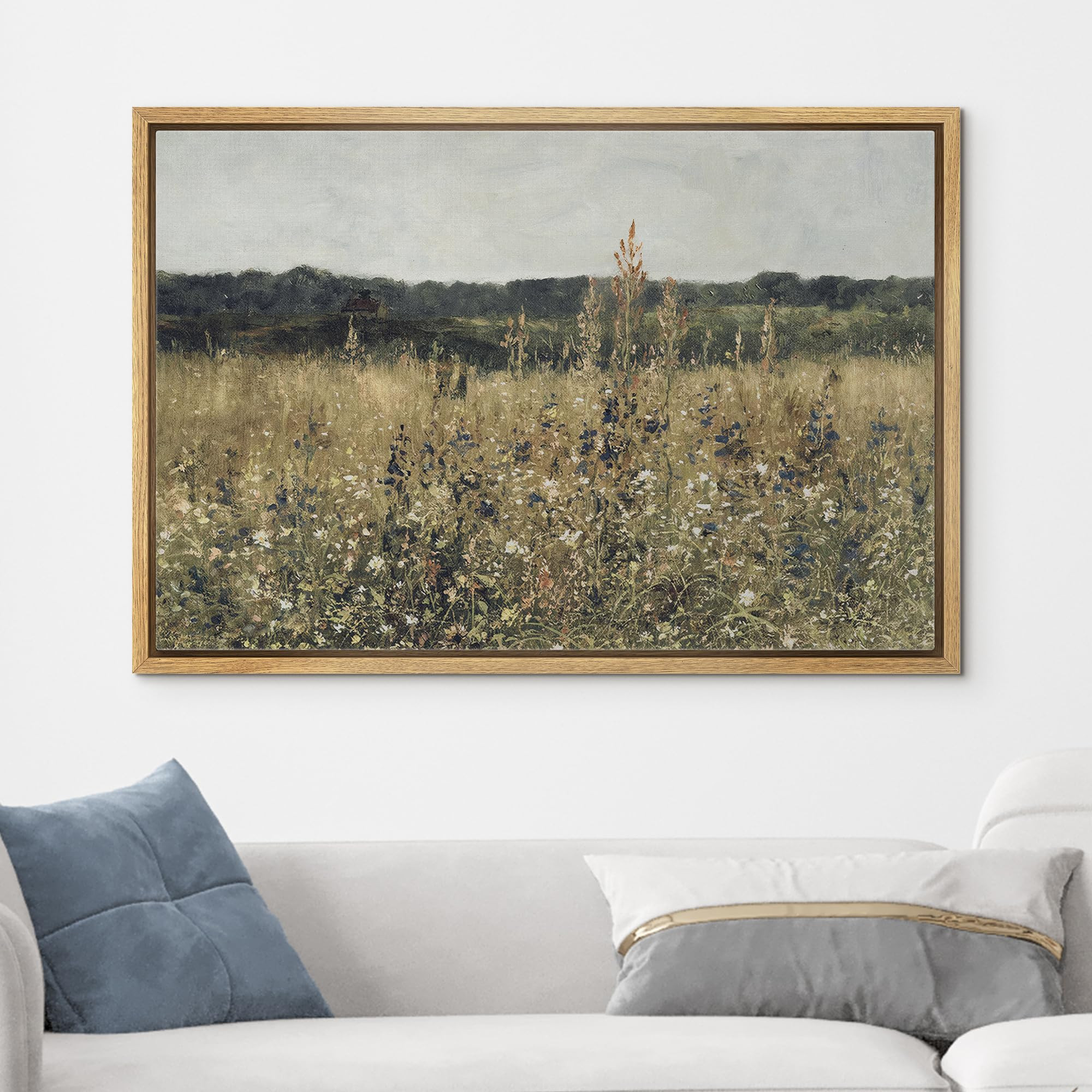 wall26 Framed Canvas Print Wall Art Rustic Wildflower Country Landscape Nature Wilderness Illustr... | Amazon (US)