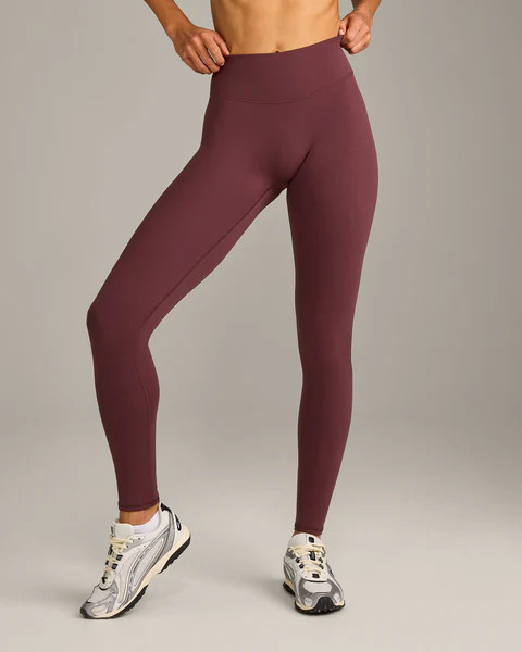 SoftMotion™ High Waisted Leggings with Gray Logo 
 Velvet Mocha | Oner Active (UK / US)