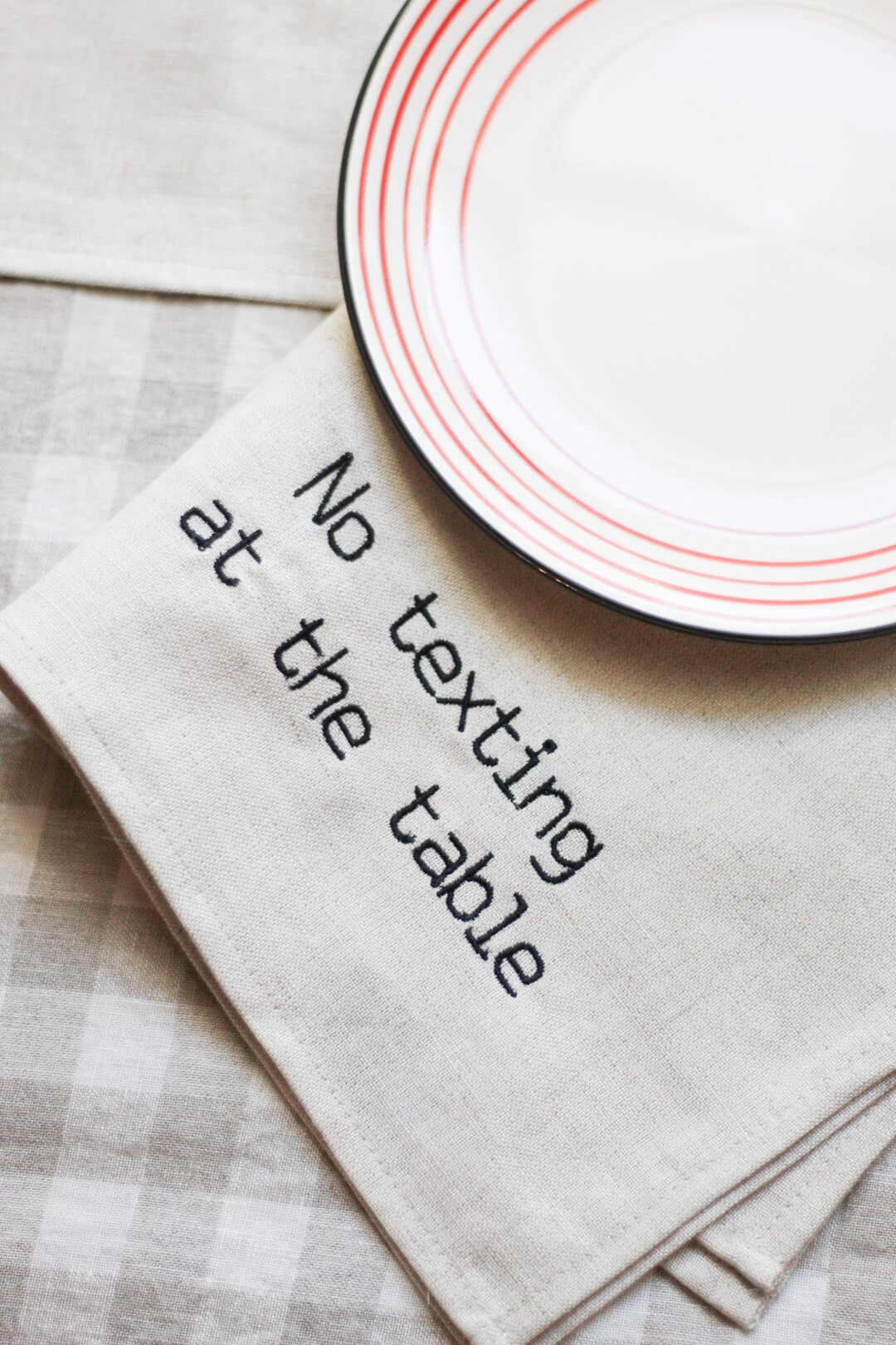 Embroidered Linen Dinner Napkins, Personalization Embroidered Cocktail Napkin Set, Linen Kitchen ... | Etsy (US)