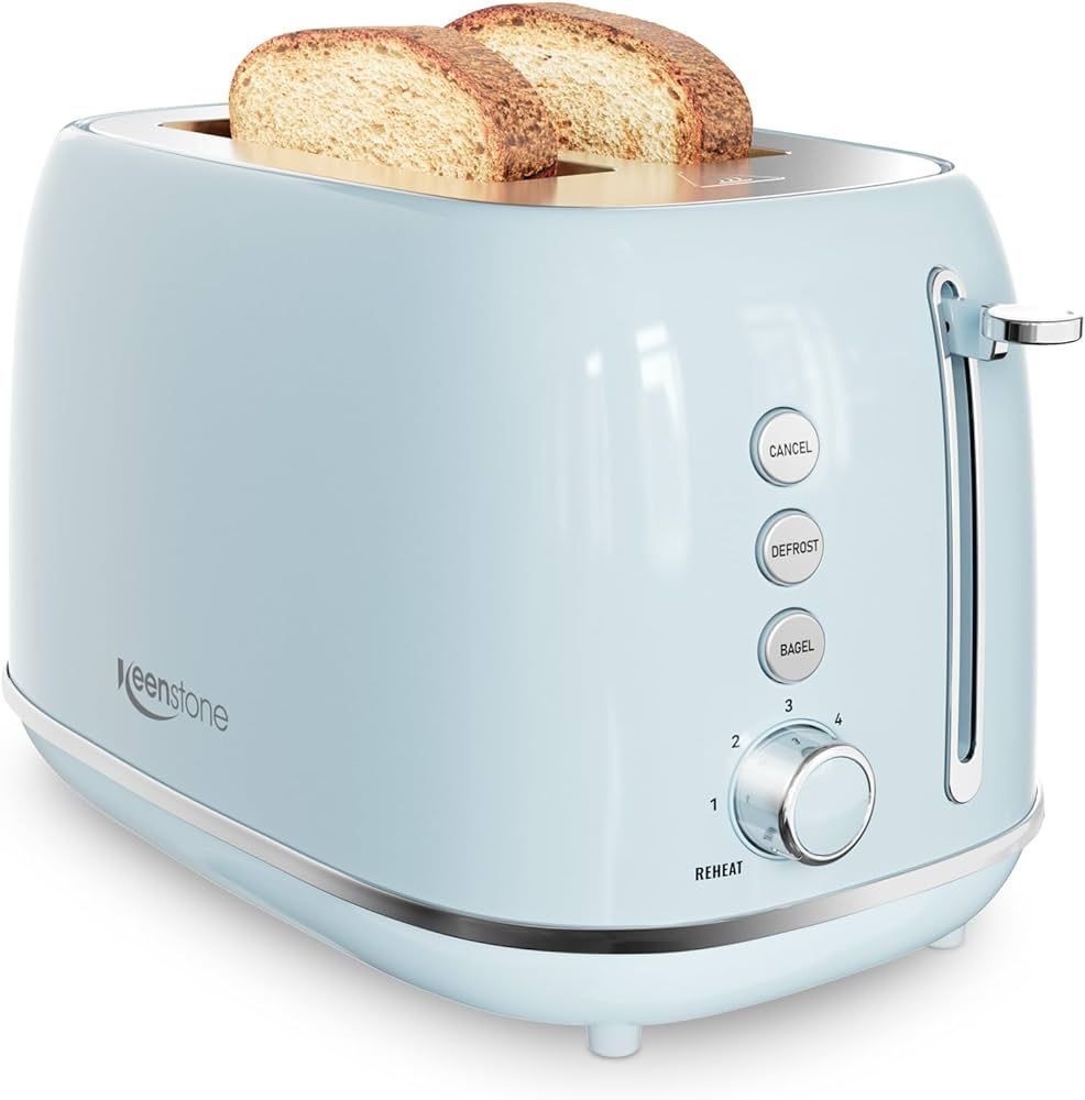 2 Slice Toaster Retro Stainless Steel Toaster with Bagel, Cancel, Defrost Function and 6 Bread Sh... | Amazon (US)