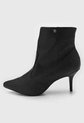 Bota Feminina VIA UNO Couro Cano Baixo Salto Alto Preta | Dafiti (BR)
