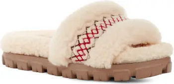 Cozetta Braid Genuine Shearling & Faux Shearling Slide Sandal (Women) | Nordstrom