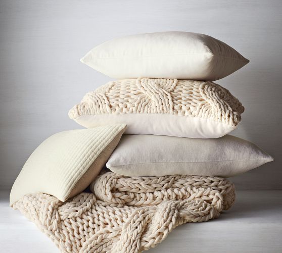 Colossal Handknit Pillow Cover | Pottery Barn (US)