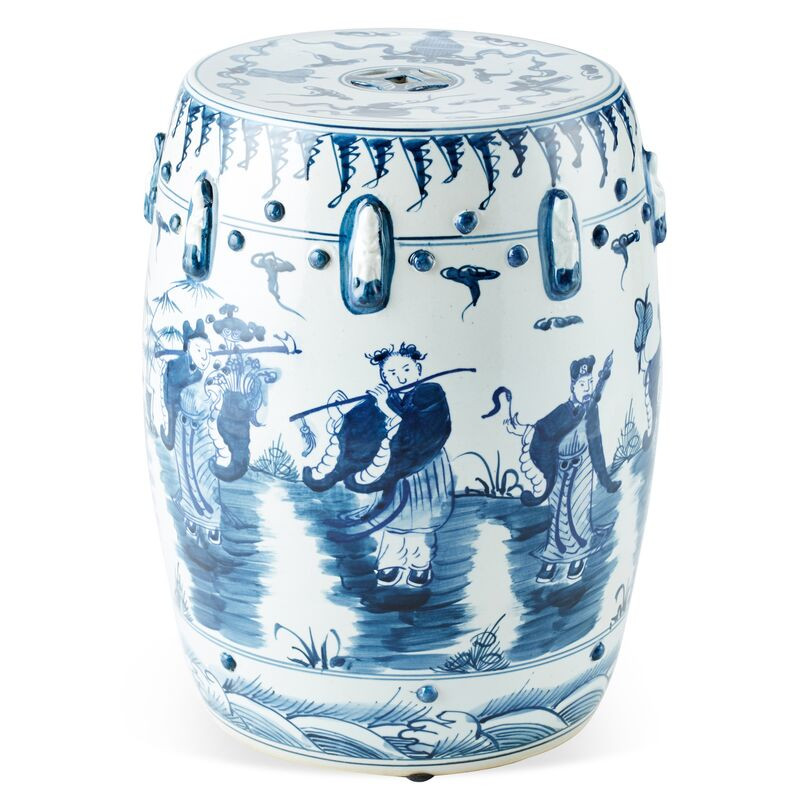 Eight-Immortals Garden Stool, Navy | One Kings Lane