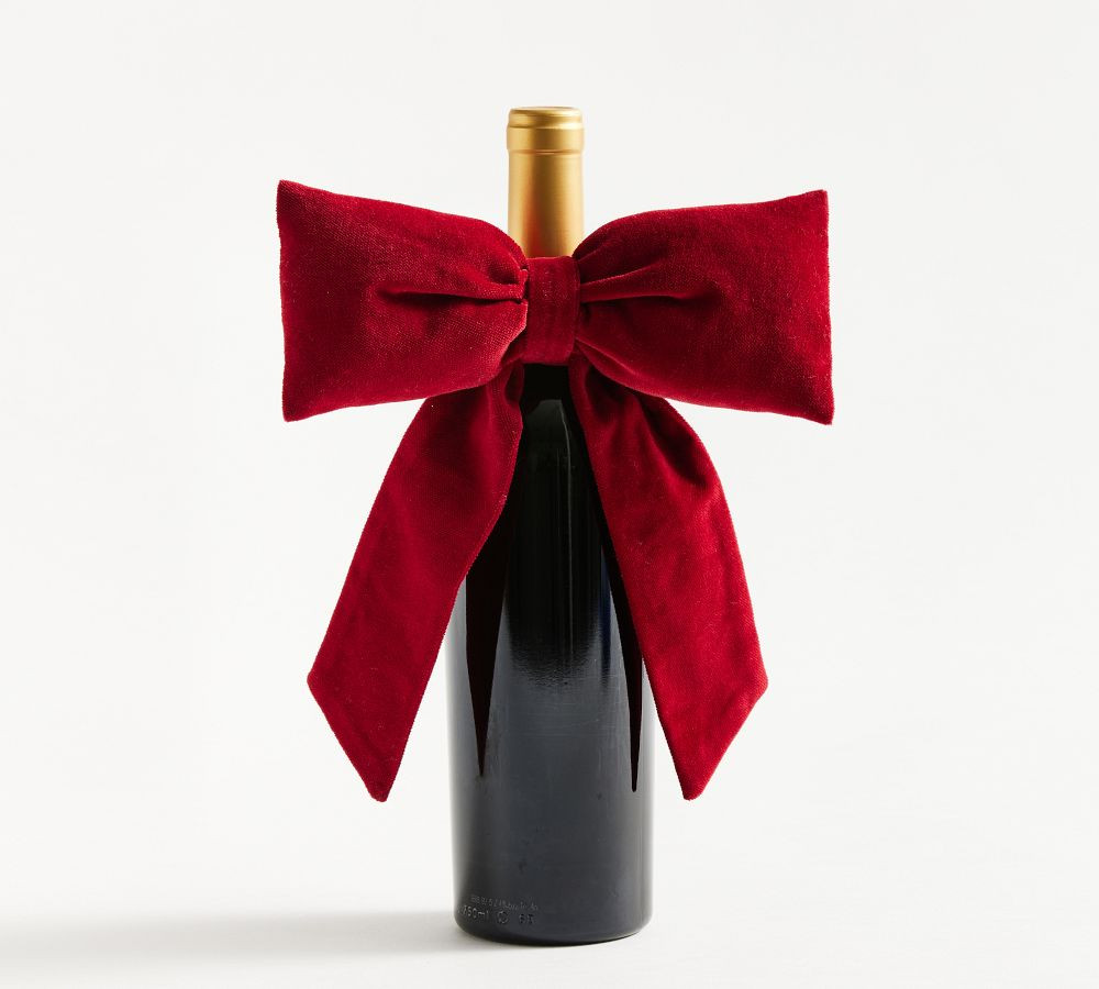 Red Velvet Bow Wine Collar | Pottery Barn (US)