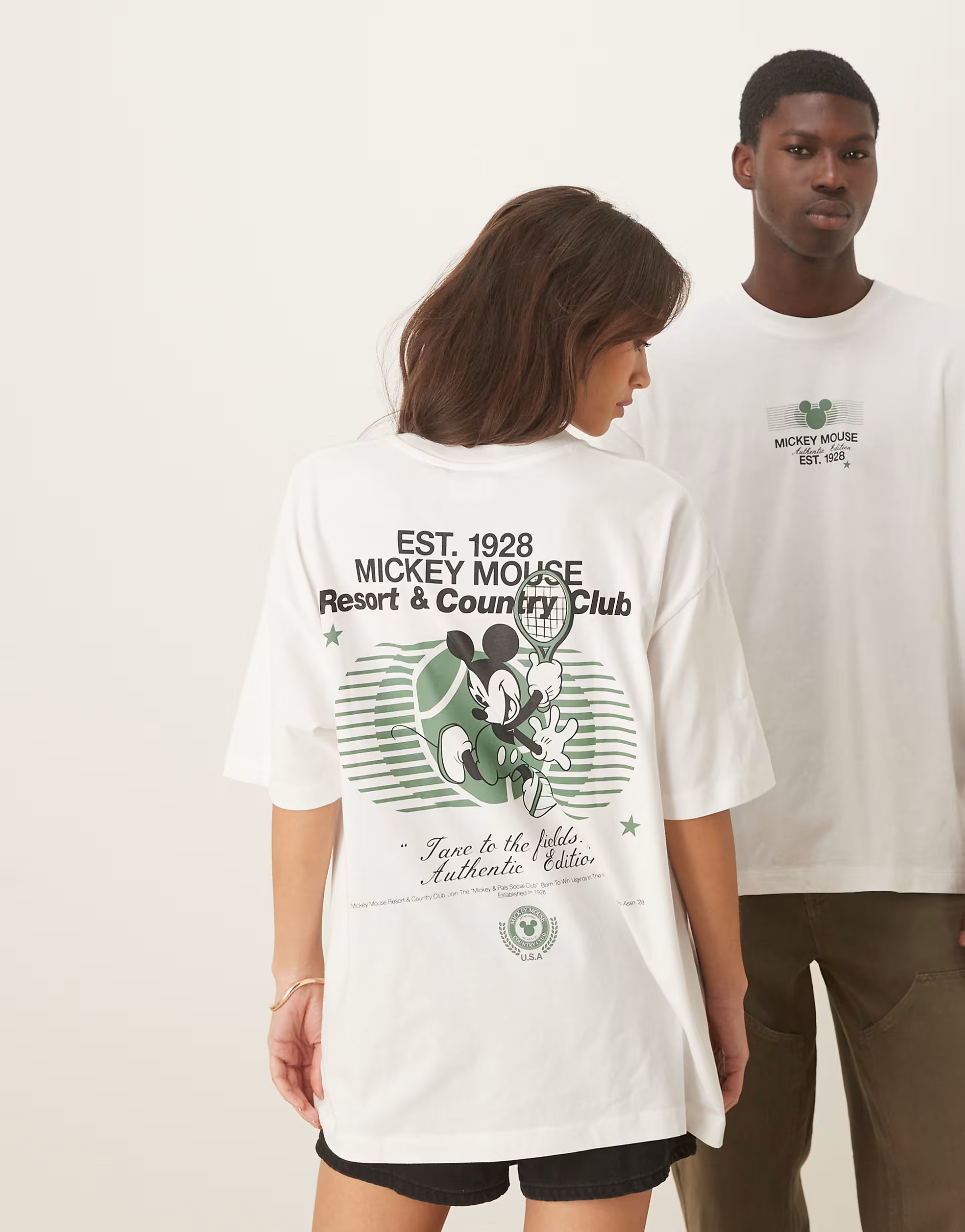 ASOS DESIGN Disney Unisex oversized t-shirt with Mickey Mouse print in white | ASOS | ASOS (Global)