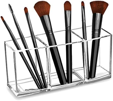 CACASO Clear Makeup Brush Organizer, Premium Acrylic Makeup Brush Holder Organizer 3 Compartments... | Amazon (UK)
