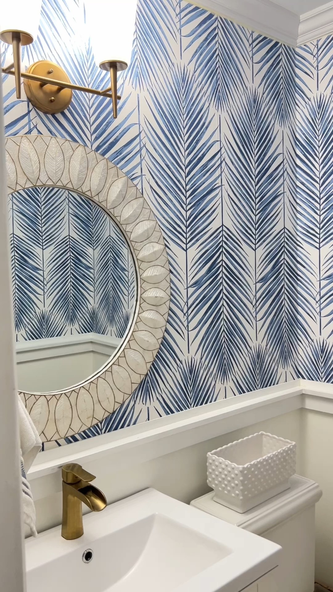 Found a cute blue palm wallpaper perfect for a coastal-themed bathroom! It would be a great way to update your space.
Wall decor, bathroom inspo, modern home, blue and white

#LTKFindsUnder50 #LTKSeasonal #LTKHome