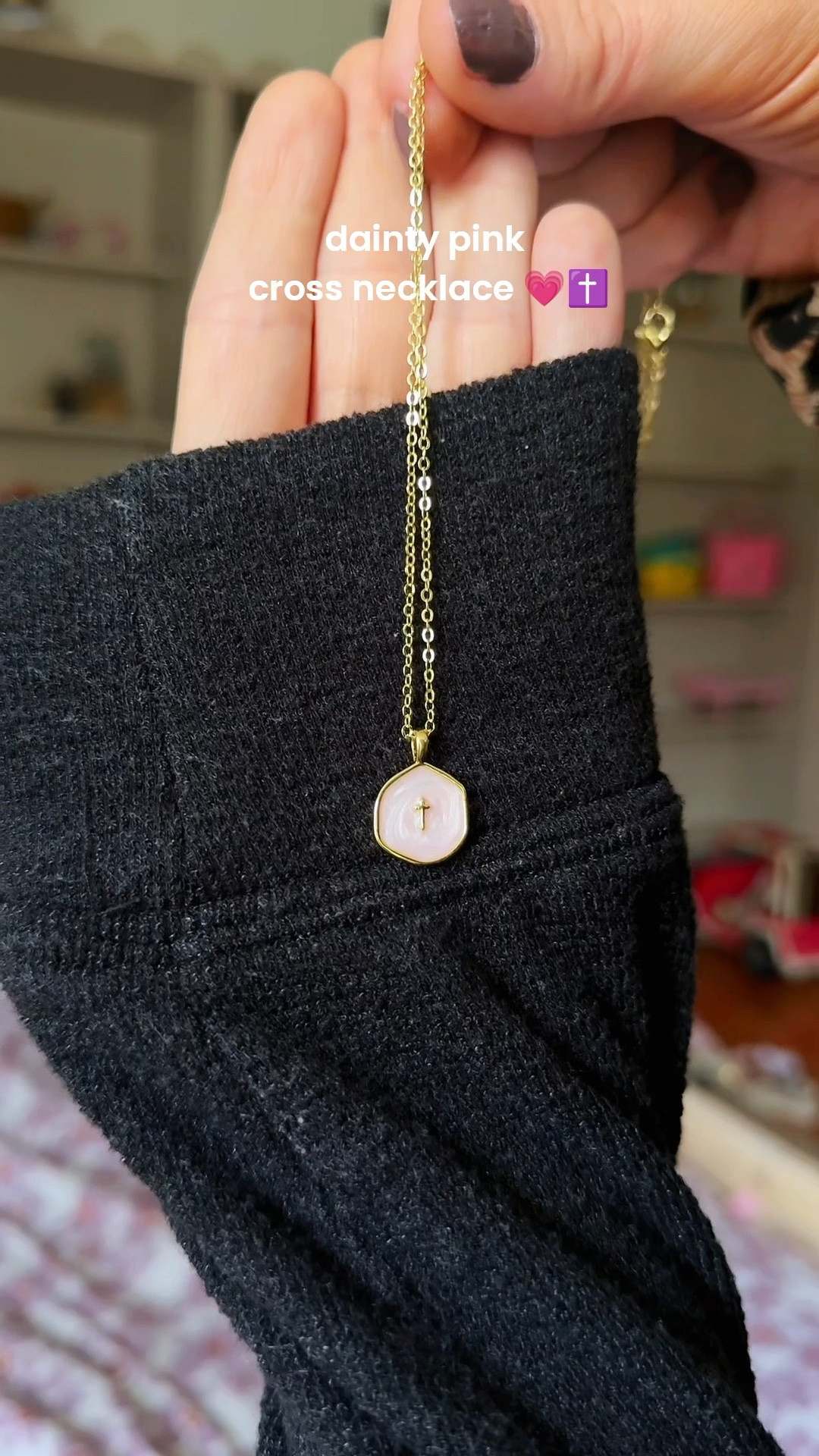 Dainty pink cross necklace 💗✝️

#LTKootd #LTKSaleAlert