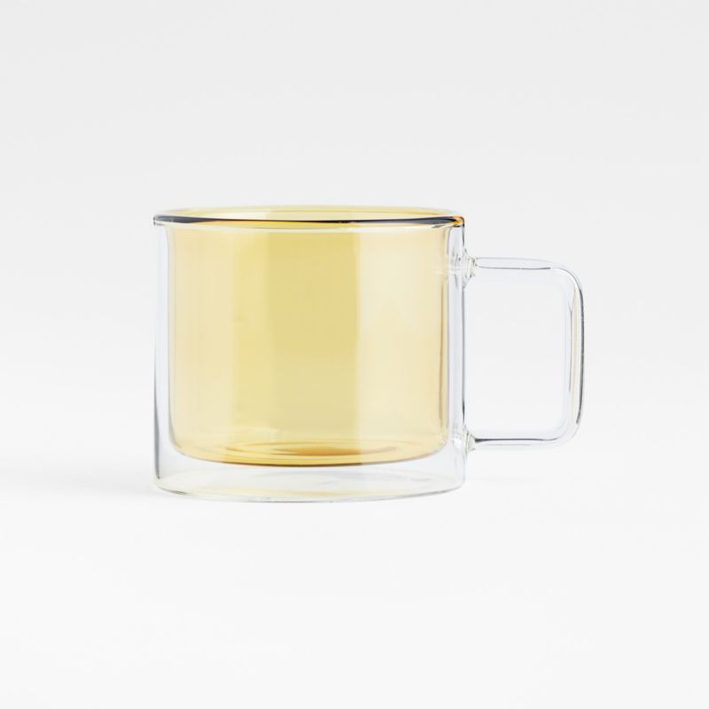 Yellow Glass Mug by Molly Baz | Crate & Barrel | Crate & Barrel