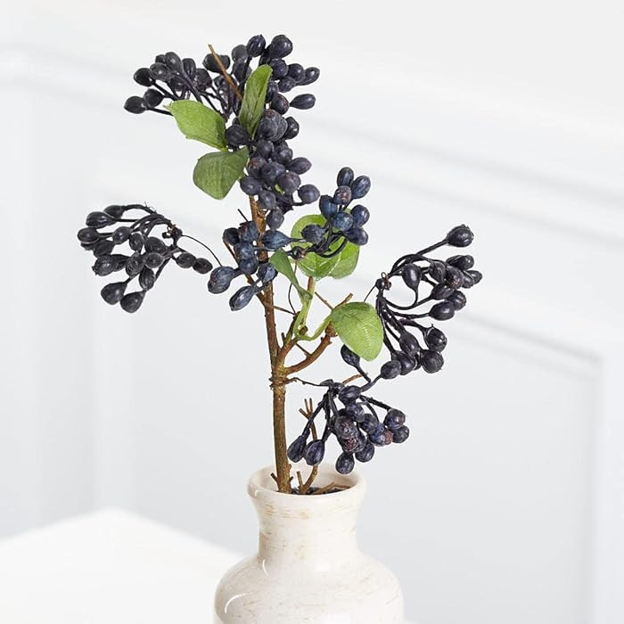 Factory Direct Craft Group of 4 Artificial Blueberry Sprays for Floral Arrangements and Displays ... | Amazon (US)