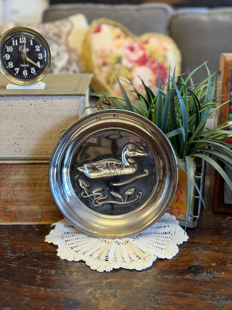Vintage Solid Copper Mold w/ Duck Motif & Brass Wall Hook | Farmhouse Country Rustic Kitchen Deco... | Etsy (Global)